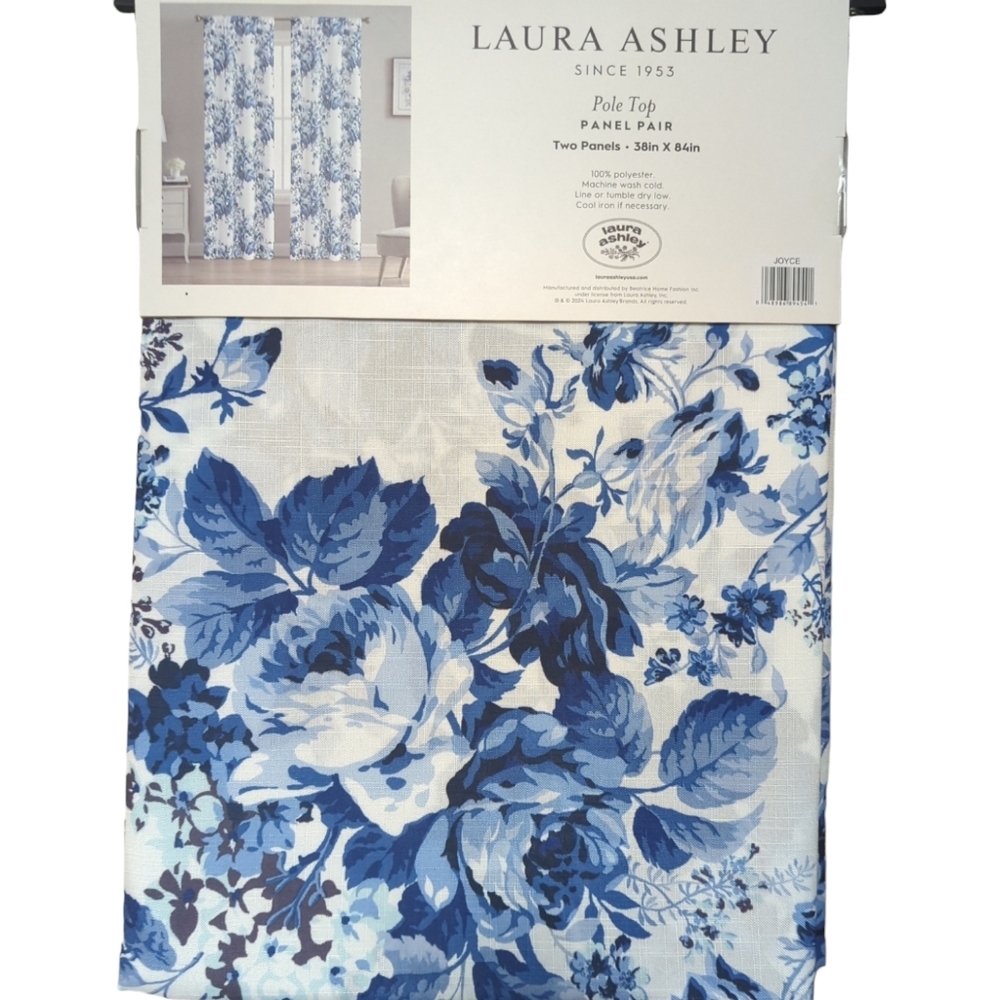 2 pc LAURA ASHLEY Drapes - 36Wx84L each - Picture 8 of 12